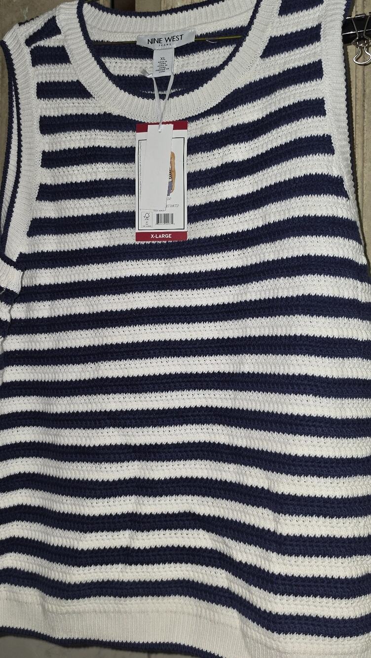 Nine West Blue Crochet Tank Top NWT